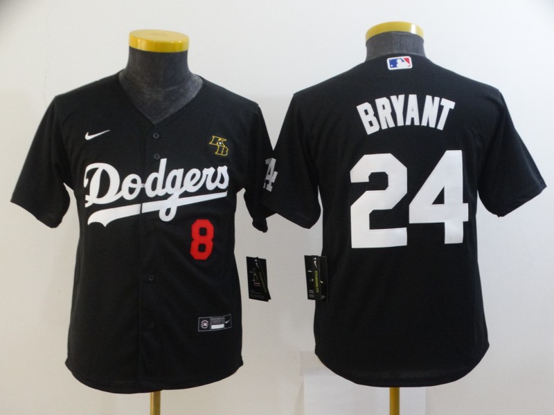 2021 Youth Los Angeles Dodgers #24 Bryant Black Nike Game MLB  Jerseys